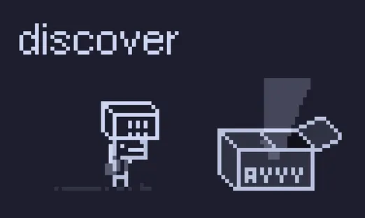 pixel art. inktober theme: discover.


same dino from before. still wearing a backpack, but now holding a box with "!!!" on it above his head.



on the side is a larger box saying "AYYY" with one flap open. light is coming out of it