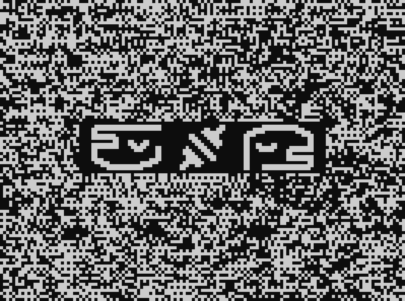 1-bit monochrome low-res image. it's some slightly stylized static, with a black rectangle in the center.



in the rectangle is some pixel art. from left to right: an upside-down lizard-dino head, smiling. the neck is seemingly extended parallel to the head. then, a standard plug disconnect icon. finally, a right-side-up lizard-dino head, frowning. the neck is seemingly extended perpendicular to the head.
