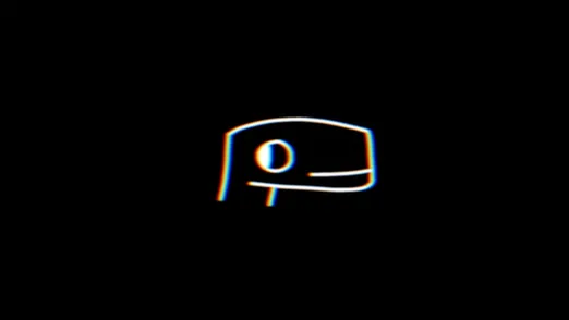 simple outline drawing of a portrait of a lizard/dino guy. there's an rgb effect applied