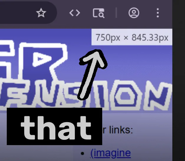 Zoom up of the previous screenshot on the top right, where the page size is.