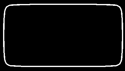 the outline of a wii channel. its a mix of an oval and a rectangle, but more rectangular. not in the way of just rounding off the corners and calling it a day; the edges bludge out as well.