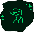 low-res art of a lizard guy floating in a blob